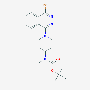 molecular formula C19H25BrN4O2 B8664967 Carbamic acid, N-[1-(4-bromo-1-phthalazinyl)-4-piperidinyl]-N-methyl-, 1,1-dimethylethyl ester 