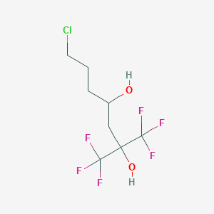 molecular formula C8H11ClF6O2 B008665 7-Chloro-1,1,1-trifluoro-2-(trifluoromethyl)heptane-2,4-diol CAS No. 101913-68-2