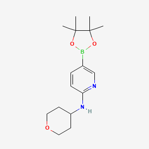 molecular formula C16H25BN2O3 B8665107 N-(oxan-4-yl)-5-(4,4,5,5-tetramethyl-1,3,2-dioxaborolan-2-yl)pyridin-2-amine 