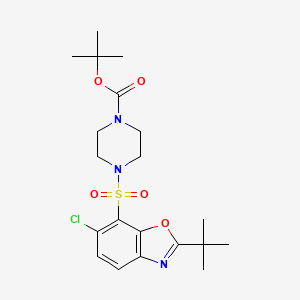 molecular formula C20H28ClN3O5S B8665494 tert-Butyl 4-((2-(tert-butyl)-6-chlorobenzo[d]oxazol-7-yl)sulfonyl)piperazine-1-carboxylate 