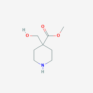 molecular formula C8H15NO3 B8665557 Methyl 4-(hydroxymethyl)piperidine-4-carboxylate 