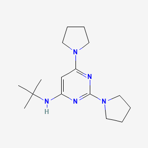 molecular formula C16H27N5 B8665687 N-(tert-Butyl)-2,6-di(pyrrolidin-1-yl)pyrimidin-4-amine CAS No. 157014-19-2