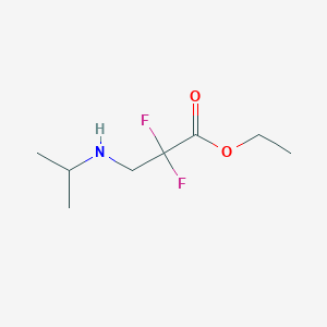molecular formula C8H15F2NO2 B8666063 Ethyl 2,2-difluoro-3-(isopropylamino)propanoate 