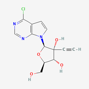 molecular formula C13H12ClN3O4 B8666182 (2R,3R,4R,5R)-2-(4-Chloro-7H-pyrrolo[2,3-d]pyrimidin-7-yl)-3-ethynyl-5-(hydroxymethyl)tetrahydrofuran-3,4-diol 