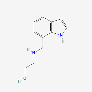 molecular formula C11H14N2O B8666265 2-[(1H-Indol-7-ylmethyl)amino]-ethan-1-ol 