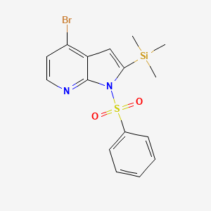 molecular formula C16H17BrN2O2SSi B8666289 4-bromo-1-(phenylsulfonyl)-2-(trimethylsilyl)-1H-pyrrolo[2,3-b]pyridine CAS No. 942922-08-9