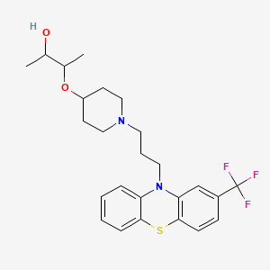 molecular formula C25H31F3N2O2S B8666295 2-Trifluoromethyl-10-(3-(4-(1,2-dimethyl-2-hydroxyethoxy)piperidino)propyl)phenothiazine CAS No. 40255-60-5