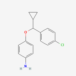 molecular formula C16H16ClNO B8666305 4-[(4-Chlorophenyl)(cyclopropyl)methoxy]aniline CAS No. 93275-95-7