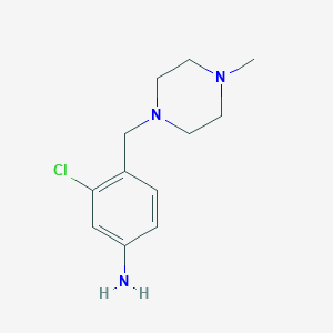 molecular formula C12H18ClN3 B8666348 3-Chloro-4-((4-methylpiperazin-1-yl)methyl)aniline 