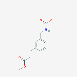 molecular formula C16H23NO4 B8666356 Methyl 3-(3-(((tert-butoxycarbonyl)amino)methyl)phenyl)propanoate 