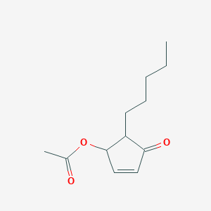molecular formula C12H18O3 B8666361 4-Oxo-5-pentylcyclopent-2-EN-1-YL acetate CAS No. 90428-66-3