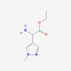 molecular formula C8H13N3O2 B8666366 Ethyl 2-amino-2-(1-methyl-1H-pyrazol-4-yl)acetate 