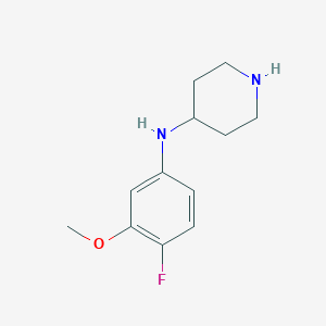 molecular formula C12H17FN2O B8666391 N-[4-Fluoro-3-(methyloxy)phenyl]-4-piperidinamine 