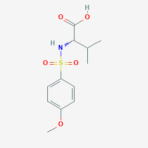 molecular formula C12H17NO5S B086664 L-Valine, N-[(4-methoxyphenyl)sulfonyl]- CAS No. 68030-19-3
