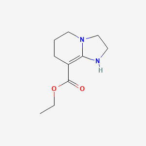molecular formula C10H16N2O2 B8666403 Ethyl 1,2,3,5,6,7-hexahydroimidazo[1,2-a]-pyridine-8-carboxylate 