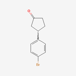 molecular formula C11H11BrO B8666411 (3S)-3-(4-Bromophenyl)cyclopentanone 