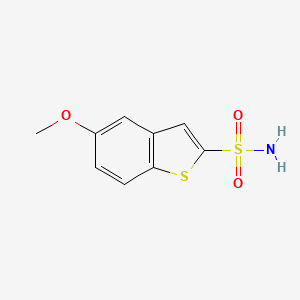 molecular formula C9H9NO3S2 B8666456 5-methoxy-1-benzothiophene-2-sulfonamide 