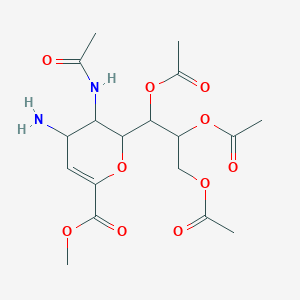 molecular formula C18H26N2O10 B8666509 Zanamivir Amine Triacetate Methyl Ester 