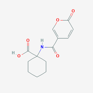 molecular formula C13H15NO5 B8666574 1-[(2-Oxo-2H-pyran-5-carbonyl)amino]cyclohexane-1-carboxylic acid CAS No. 652172-74-2