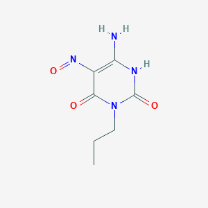 molecular formula C7H10N4O3 B8666582 6-Amino-5-nitroso-3-propylpyrimidine-2,4(1H,3H)-dione CAS No. 146830-67-3