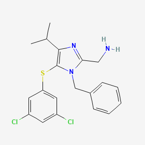 B8666592 2-Aminomethyl-1-benzyl-5-(3,5-dichlorophenylthio)-4-isopropylimidazole CAS No. 178979-61-8