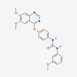 molecular formula C24H22N4O5 B8666832 Urea, N-[4-[(6,7-dimethoxy-4-quinazolinyl)oxy]phenyl]-N'-(3-methoxyphenyl)- 