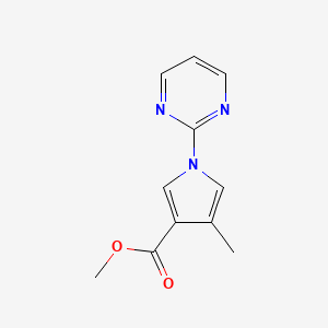 molecular formula C11H11N3O2 B8666846 Methyl 4-methyl-1-(pyrimidin-2-yl)-1H-pyrrole-3-carboxylate CAS No. 649727-39-9