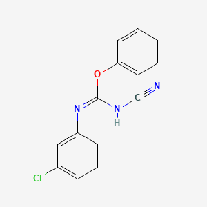 molecular formula C14H10ClN3O B8666877 phenyl N-3-chlorophenyl-N'-cyanocarbamimidate 