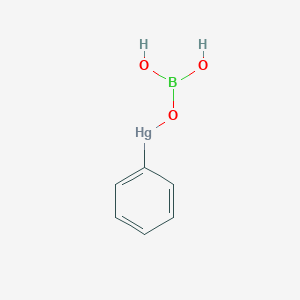 molecular formula C6H7BHgO3 B086672 Boronooxy(phenyl)mercury CAS No. 102-98-7