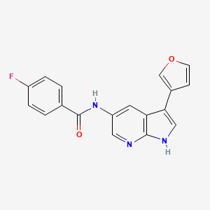 4-Fluoro-N-(3-(furan-3-yl)-1H-pyrrolo[2,3-b]pyridin-5-yl)benzamide