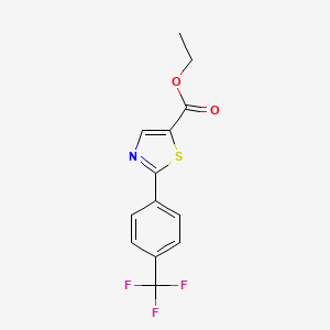molecular formula C13H10F3NO2S B8667250 2-(4-Trifluoromethyl-phenyl)-thiazole-5-carboxylic acid ethyl ester 