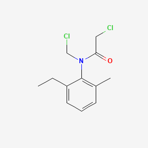molecular formula C12H15Cl2NO B8667312 Acetamide, 2-chloro-N-(chloromethyl)-N-(2-ethyl-6-methylphenyl)- CAS No. 57415-63-1
