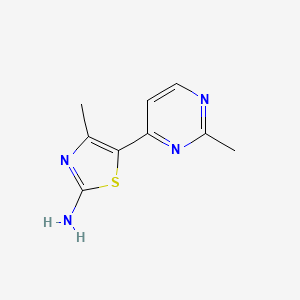 molecular formula C9H10N4S B8667405 4-Methyl-5-(2-methyl-pyrimidin-4-yl)-thiazol-2-ylamine 