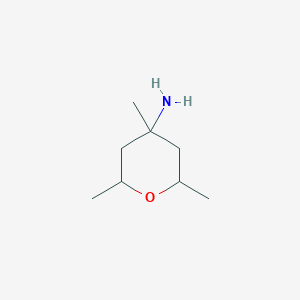 molecular formula C8H17NO B8667426 2,4,6-Trimethyloxan-4-amine 