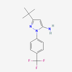 molecular formula C14H16F3N3 B8667434 3-tert-Butyl-1-(4-trifluoromethylphenyl)-1H-pyrazol-5-amine 
