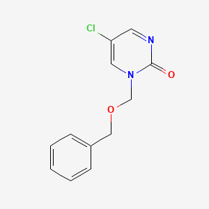 molecular formula C12H11ClN2O2 B8667578 2(1H)-Pyrimidinone, 5-chloro-1-[(phenylmethoxy)methyl]- CAS No. 88045-77-6