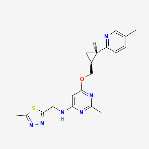 molecular formula C19H22N6OS B8667597 2-Methyl-6-{[(1S,2S)-2-(5-methylpyridin-2-yl)cyclopropyl]methoxy}-N-[(5-methyl-1,3,4-thiadiazol-2-yl)methyl]pyrimidin-4-amine 