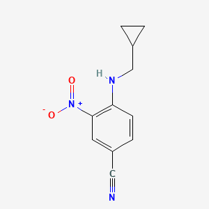 molecular formula C11H11N3O2 B8667599 4-[(Cyclopropylmethyl)amino]-3-nitrobenzonitrile 