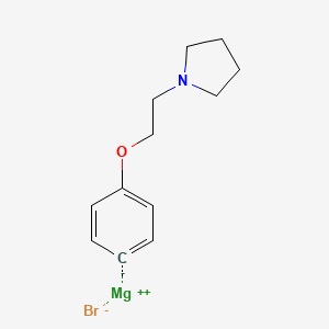 molecular formula C12H16BrMgNO B8667624 4-(2-pyrrolidin-N-yl)ethoxyphenylmagnesium bromide 