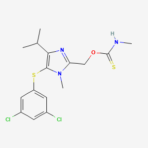 molecular formula C16H19Cl2N3OS2 B8667627 5-(3,5-Dichlorophenylthio)-4-isopropyl-1-methyl-2-(N-methylthiocarbamoyl)oxymethyl-1H-imidazole CAS No. 178979-34-5