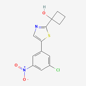 molecular formula C13H11ClN2O3S B8667636 1-[5-(3-Chloro-5-nitrophenyl)-1,3-thiazol-2-yl]cyclobutanol 