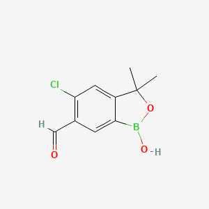 molecular formula C10H10BClO3 B8667647 5-Chloro-1-hydroxy-3,3-dimethyl-1,3-dihydrobenzo[c][1,2]oxaborole-6-carbaldehyde 