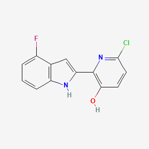 molecular formula C13H8ClFN2O B8667662 6-chloro-2-(4-fluoro-1H-indol-2-yl)pyridin-3-ol 