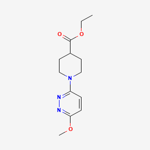 molecular formula C13H19N3O3 B8667834 Ethyl 1-(6-methoxypyridazin-3-yl)piperidine-4-carboxylate 