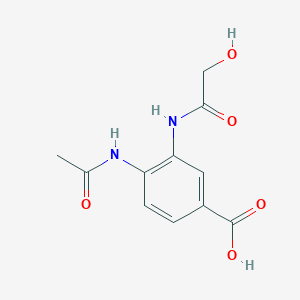 molecular formula C11H12N2O5 B8668126 4-(Acetylamino)-3-[(hydroxyacetyl)amino]benzoic acid 