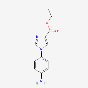 molecular formula C12H13N3O2 B8668129 ethyl 1-(4-aminophenyl)-1H-imidazole-4-carboxylate 