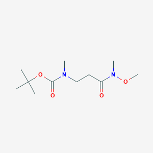 molecular formula C11H22N2O4 B8668136 Tert-butyl 3-(methoxy(methyl)amino)-3-oxopropyl(methyl)carbamate 