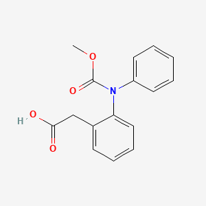 molecular formula C16H15NO4 B8668283 [2-(Methoxycarbonyl-phenyl-amino)-phenyl]-acetic acid CAS No. 353497-35-5
