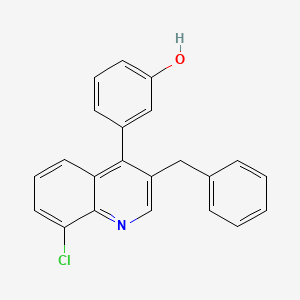 molecular formula C22H16ClNO B8668355 3-(3-Benzyl-8-chloroquinolin-4-yl)phenol 