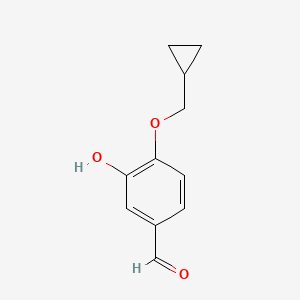 molecular formula C11H12O3 B8668387 4-(Cyclopropylmethoxy)-3-hydroxybenzaldehyde 